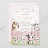 Oink Baa Moo Birthday Invitation Kaart (Voorkant / Achterkant)