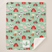 Oink Baa Moo Boerderij Dier Schattige Kind Sherpa Deken (Voorkant)