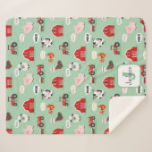 Oink Baa Moo Boerderij Dier Schattige Kind Sherpa Deken (Voorkant (horizontaal))