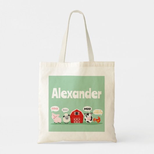 Oink Baa Moo Boerderij Dier Schattige Kind Tote Bag (Achterkant)