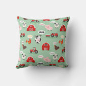 Oink Baa Moo Boerderij Schattige gepersonaliseerd Kussen (Achterkant)