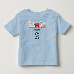 Oink Baa Moo Cock-a-doodle-do 2e Verjaardag Boerde Kinder Shirts