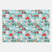 Oink Baa Moo Cock-a-doodle-do Boerderij Verjaardag Inpakpapier Vel (Voorkant 3)