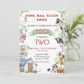 Oink Baa Moo Cute Farm Animals Kaart (Staand voorkant)