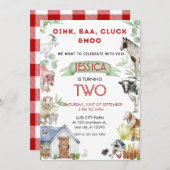 Oink Baa Moo Cute Farm Animals Kaart (Voorkant / Achterkant)