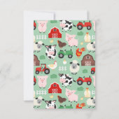 Oink Baa Moo Dank u Boerderij Dier Party Kinder Bedankkaart (Achterkant)