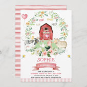 Oink Baa Moo Farm Animals Barnyard Birthday Kaart (Voorkant / Achterkant)