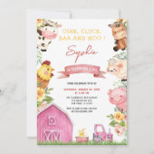 Oink Baa Moo Farm Animals Barnyard Birthday Kaart (Voorkant)