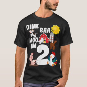 Oink Baa Moo II Farm Animals Theme Birthda T-shirt