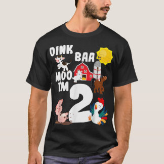 Oink Baa Moo II Farm Animals Theme Birthda T-shirt