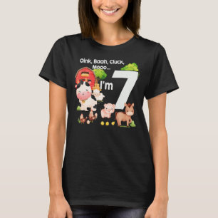 Oink Baa Moo Ik ben 7 Boerderij Thema 7 jaar oud T-shirt