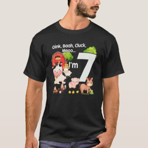 Oink Baa Moo Ik ben 7 Boerderij Thema 7 jaar oud T-shirt
