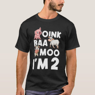 Oink Baa Moo Ik ben twee kinderen ter wereld T-shirt