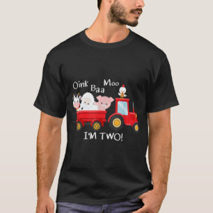 Oink Baa Moo Im 2 Boerderij Theme Birthday Tract T-shirt