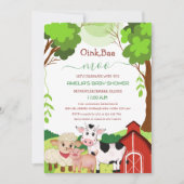 oink baa moo klein dier baby shower Uitnodiging (Voorkant)