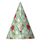 Oink Baa Moo Schuur Boerderij Verjaardag Kinderen Feesthoedjes (Achterkant)