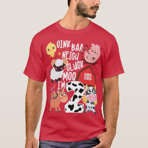 Oink Baa Neigh Cluck Moo Ik ben 2 boer 2nd Birt T-shirt