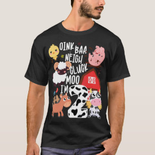 Oink Baa Neigh Cluck Moo In Twee Boer Verjaardag F T-shirt