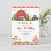 Oink Baa Quack Moo Farm Animals Birthday Kaart (Staand voorkant)