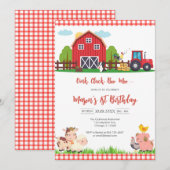 Oink Baa Quack Moo Farm Animals Birthday Kaart (Voorkant / Achterkant)