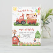 Oink Baa Quack Moo Farm Animals Birthday Kaart (Staand voorkant)