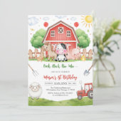 Oink Baa Quack Moo Farm Animals Birthday Kaart (Staand voorkant)