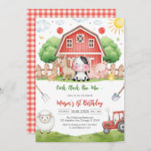 Oink Baa Quack Moo Farm Animals Birthday Kaart (Voorkant / Achterkant)