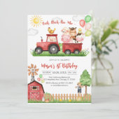 Oink Baa Quack Moo Farm Animals Birthday Kaart (Staand voorkant)