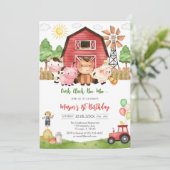 Oink Baa Quack Moo Farm Animals Birthday Kaart (Staand voorkant)