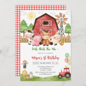 Oink Baa Quack Moo Farm Animals Birthday Kaart (Voorkant / Achterkant)