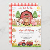Oink Baa Quack Moo Farm Animals Birthday Kaart (Voorkant / Achterkant)