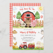 Oink Baa Quack Moo Farm Animals Birthday Kaart (Voorkant / Achterkant)