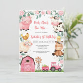 Oink Baa Quack Moo Farm Animals Birthday Kaart (Staand voorkant)