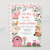 Oink Baa Quack Moo Farm Animals Birthday Kaart (Voorkant / Achterkant)