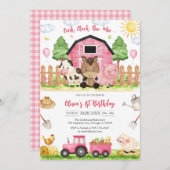 Oink Baa Quack Moo Farm Animals Birthday Kaart (Voorkant / Achterkant)