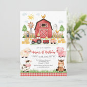 Oink Baa Quack Moo Farm Animals Birthday Kaart (Staand voorkant)