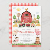 Oink Baa Quack Moo Farm Animals Birthday Kaart (Voorkant / Achterkant)