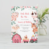 Oink Baa Quack Moo Farm Animals Birthday Kaart (Staand voorkant)