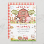 Oink Baa Quack Moo Farm Animals Birthday Kaart (Voorkant / Achterkant)