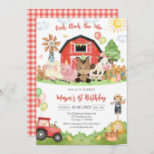 Oink Baa Quack Moo Farm Animals Birthday Kaart (Voorkant / Achterkant)
