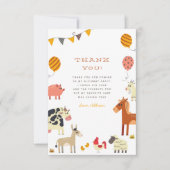 Oink Baa Quack Moo Farm Animals Birthday Party Bedankkaart (Voorkant)