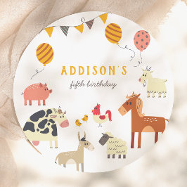 Oink Baa Quack Moo Farm Animals Birthday Party Papieren Bordje