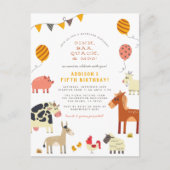 Oink Baa Quack Moo Farm Animals Briefkaart (Voorkant)