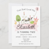 Oink Baa Quack Moo Girls Barnyard Birthday Party I Kaart (Voorkant)