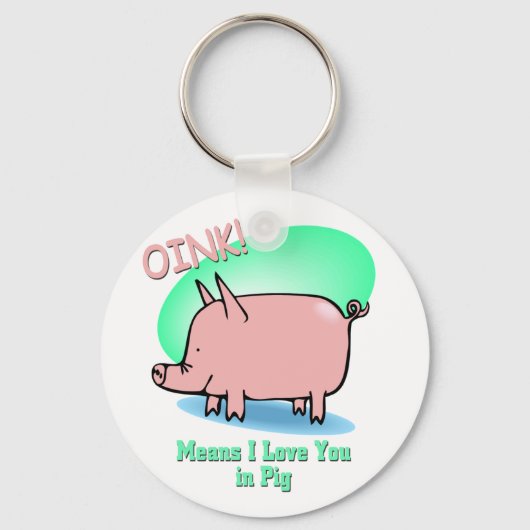 Oink betekent dat ik van je hou sleutelhanger (Voorkant)