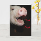 Oink betekent Ik hou van je, Varken Moederdag Kaar Kaart (Gele Bloem)