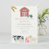 Oink Cluck Baa Moo Digitale Uitnodiging (Staand voorkant)