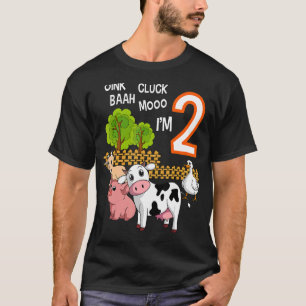 Oink Cluck Baah Mooo I'm 2 Boerderij Animal 2nd Bi T-shirt
