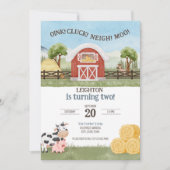 Oink Cluck Neigh Moo Boerderij Kids Verjaardagsuit Kaart (Voorkant)