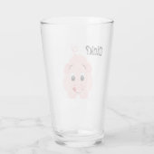 "Oink?" Cute Pink Pig Glas (Achterkant)